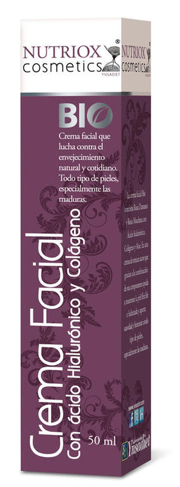 Crema Facial con ácido Hialourónico y Colágeno.